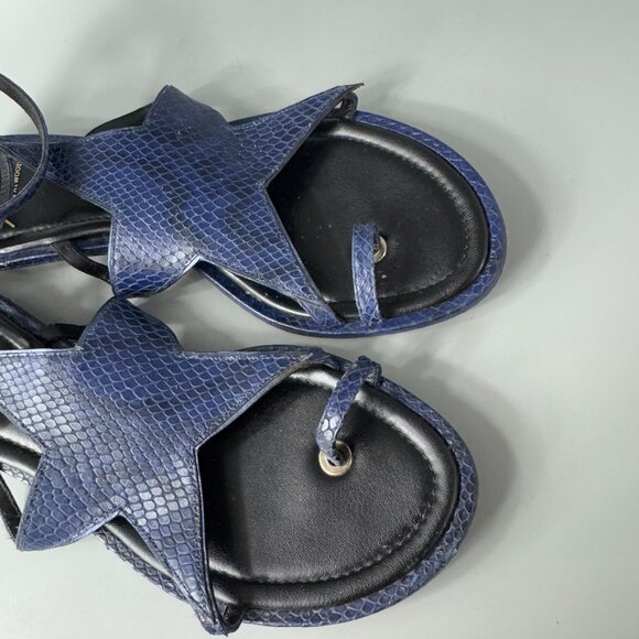 Brian Atwood Caterina Blue Leather Sandals, Size 8 - Picture 10 of 12